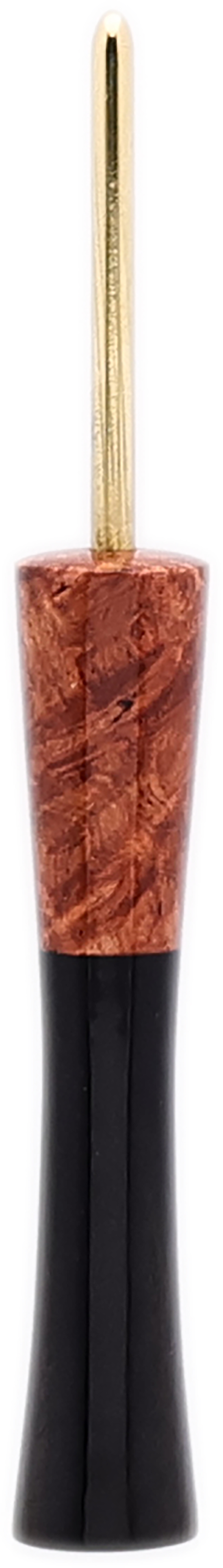 Tampers & Tools Scott Tinker Tamper - Narwhal Amboyna Burl and Gaboon Ebony with Brass Pick