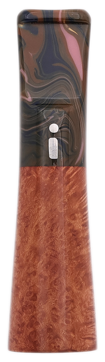 Cutters & Accessories Jacono Toscano Mouthpiece - Briar Classic (Pink, Blue and Brown Swirl Saddle Stem)