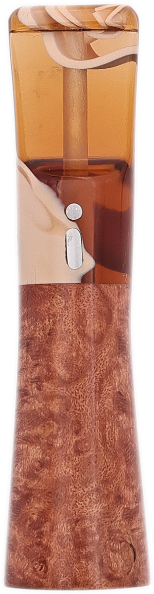 Cutters & Accessories Jacono Toscano Mouthpiece - Briar Classic (Orange and White Swirl Saddle Stem)