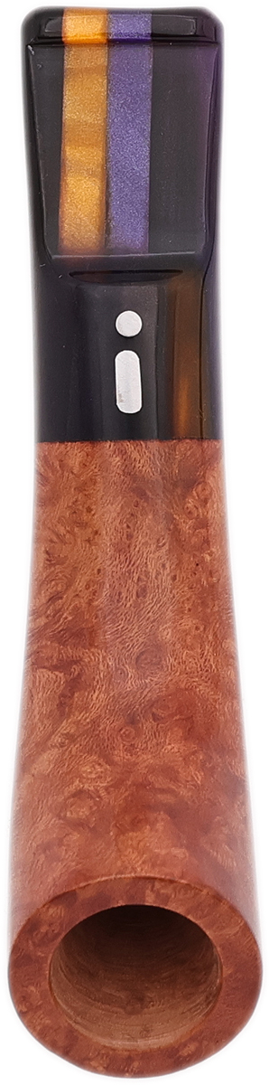 Cutters & Accessories Jacono Toscano Mouthpiece - Briar Angled Classic (Purple and Yellow Shimmer Saddle Stem) (EE)