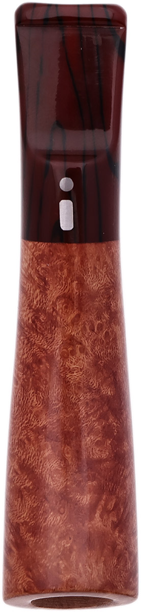 Cutters & Accessories Jacono Toscano Mouthpiece- Briar Angled Classic (Black and Red Swirl Saddle Stem) (EE)