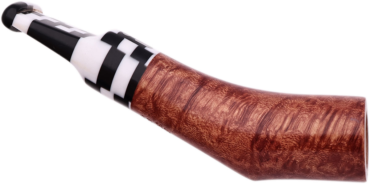 Cutters & Accessories Jacono Toscano Mouthpiece- Briar Angled Classic (Black and White Checker Saddle Stem) (EE)