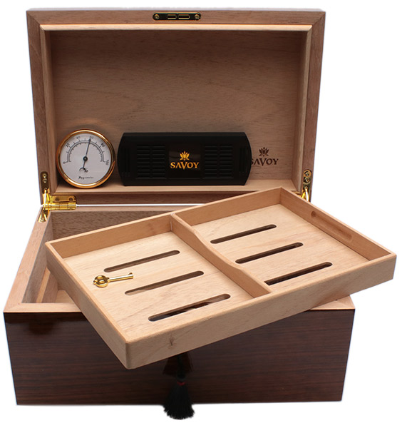 Humidors & Travel Cases Savoy African Teak Large Humidor