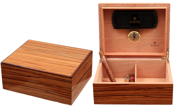 Humidors & Travel Cases Savoy Zebrawood Medium Humidor