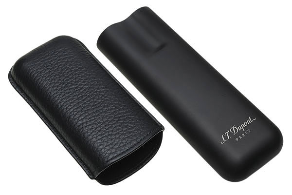 Humidors & Travel Cases S.T. Dupont Two Cigar Case Black/Black Matte