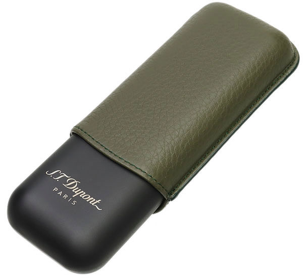 dupont cigarette case Cigar Case Khaki/Black Matte - S.T. Dupont