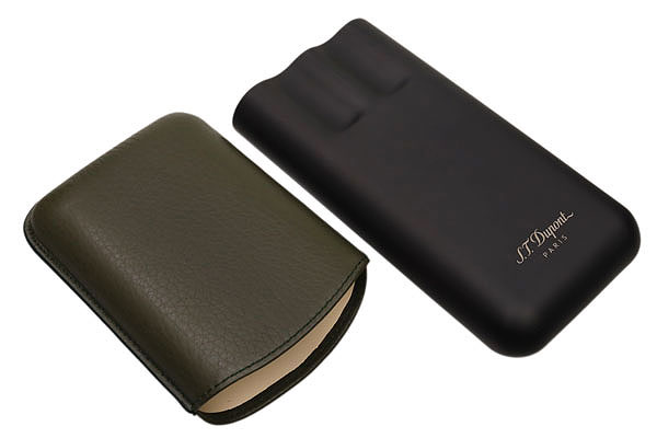 Humidors & Travel Cases S.T. Dupont Three Cigar Case Khaki