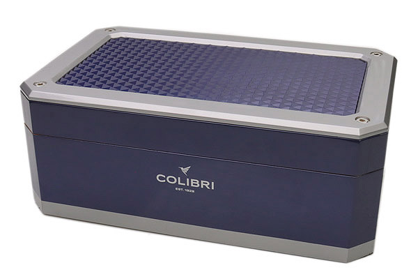 Humidors & Travel Cases Colibri Rally Humidor Navy and Silver