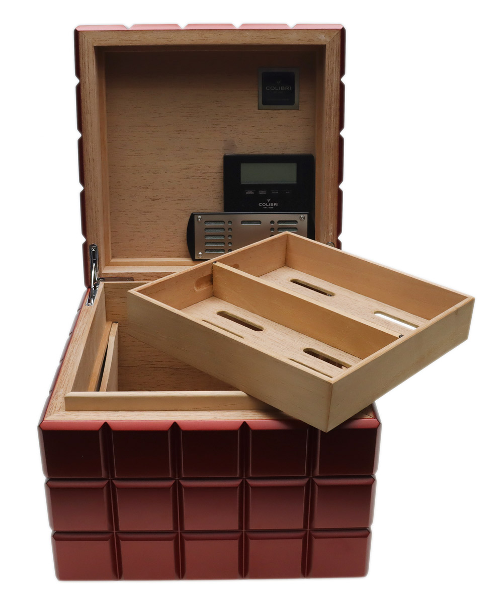 Humidors & Travel Cases Colibri Heritage Cube Humidor Red