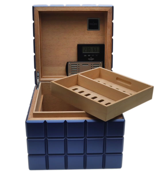 Humidors & Travel Cases Colibri Heritage Cube Humidor Blue