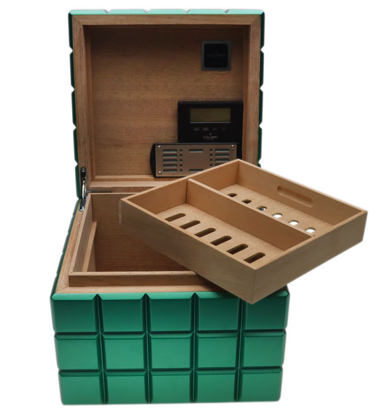 Humidors & Travel Cases Colibri Heritage Cube Humidor Green