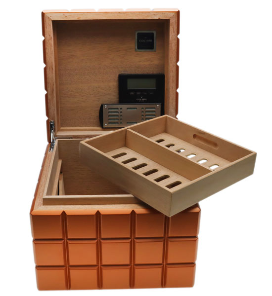 Humidors & Travel Cases Colibri Heritage Cube Humidor Orange