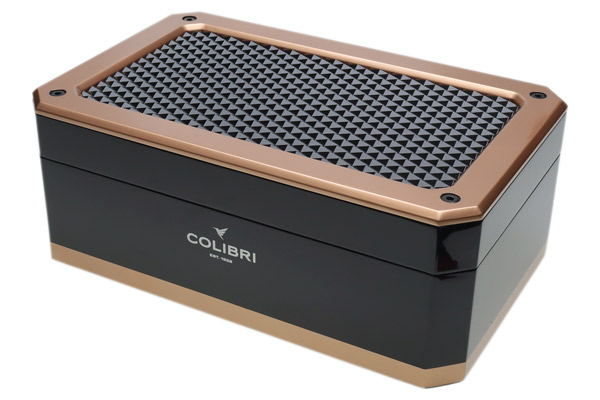 Humidors & Travel Cases Colibri Rally Humidor Black and Rose Gold