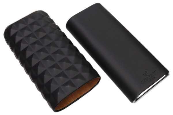 Humidors & Travel Cases Colibri Quasar Triple Cigar Case Black