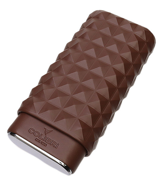 Humidors & Travel Cases Colibri Quasar Triple Cigar Case Brown