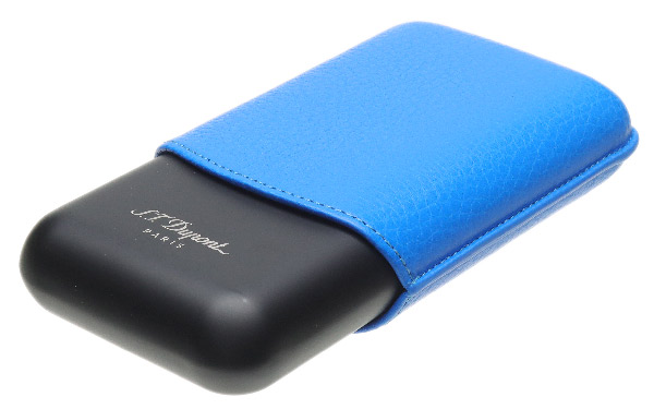 Humidors & Travel Cases S.T. Dupont Three Cigar Case Fluorescent Blue