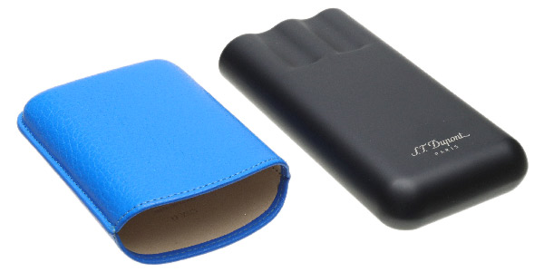 Humidors & Travel Cases S.T. Dupont Three Cigar Case Fluorescent Blue