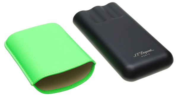 Humidors & Travel Cases S.T. Dupont Three Cigar Case Fluorescent Green