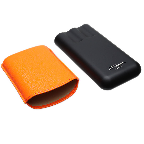 Humidors & Travel Cases S.T. Dupont Three Cigar Case Flourescent Orange