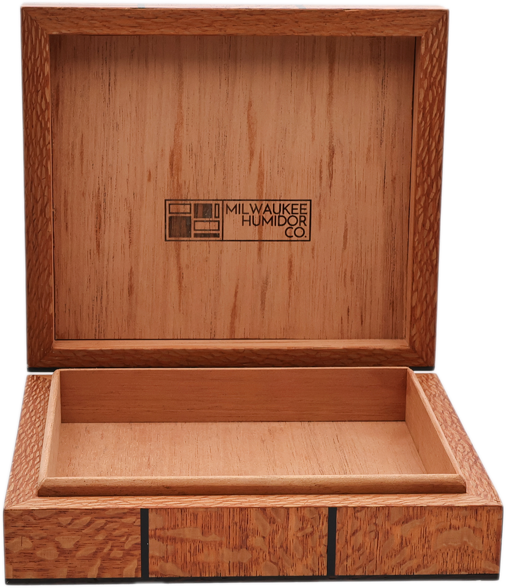 Humidors & Travel Cases Milwaukee Humidor Co. Dry Box with Leopardwood and Poplar