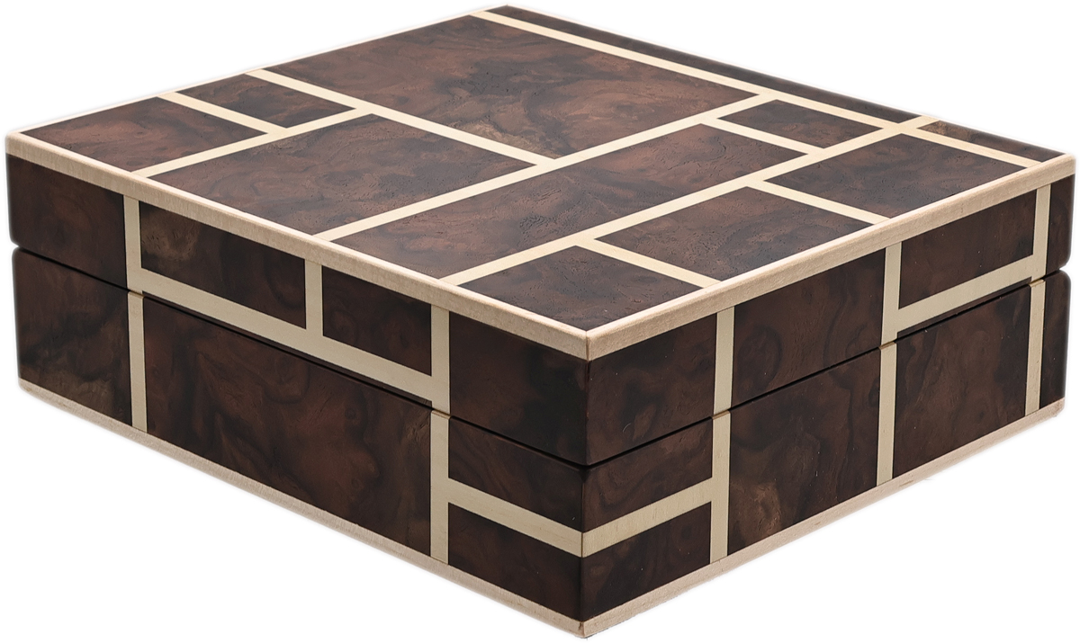 Humidors & Travel Cases Milwaukee Humidor Co. Dry Box with Walnut Burl and Holly