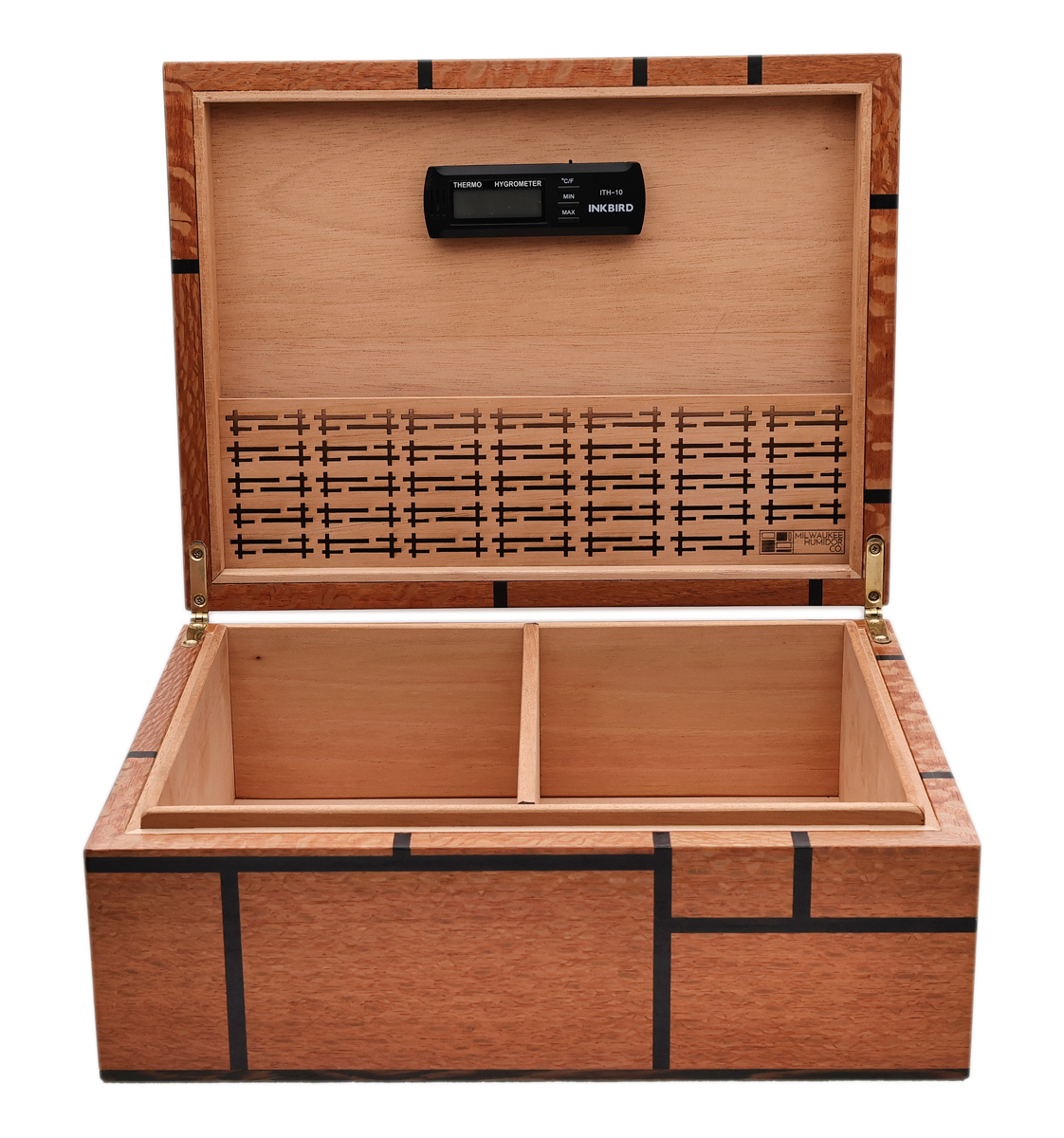 Humidors & Travel Cases Milwaukee Humidor Co. Noble Humidor with Leopardwood and Holly