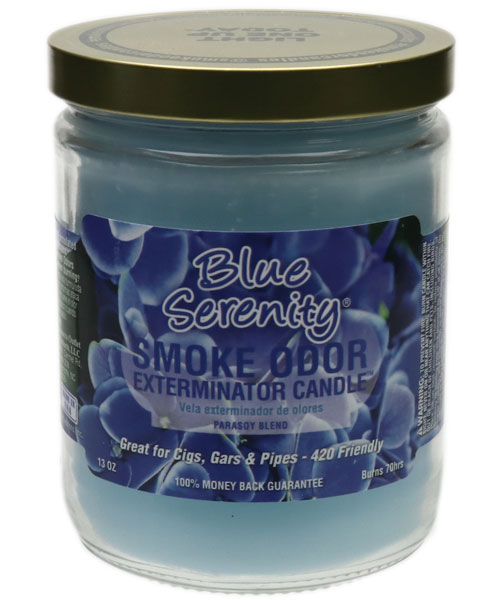 Home Fragrance Smoke Odor Exterminator Candle Blue Serenity 13oz