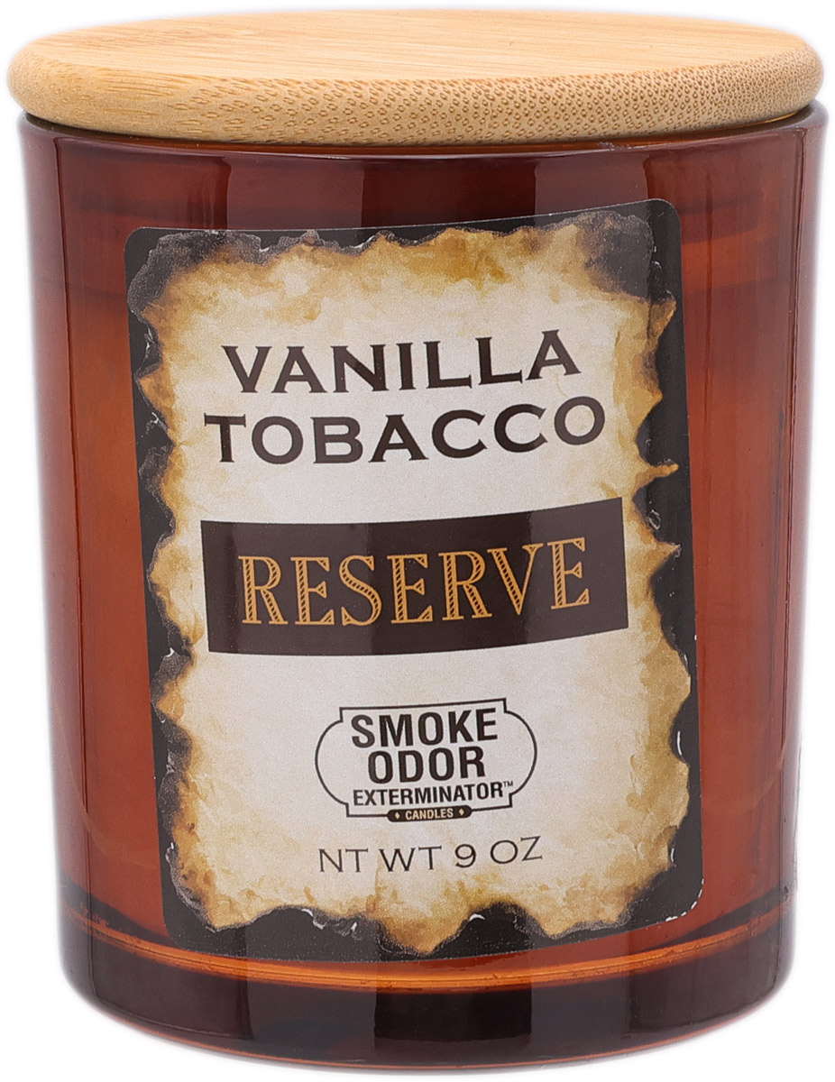 Home Fragrance Smoke Odor Exterminator Candle Vanilla Tobacco 9 oz