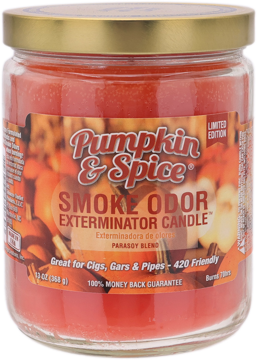 Home Fragrance Smoke Odor Exterminator Candle Pumpkin & Spice 13oz