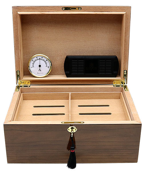 Cigar Accessories Savoy Ash Burl Large Humidor