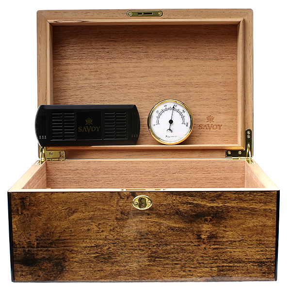 Cigar Accessories Savoy Mesquite Large Humidor