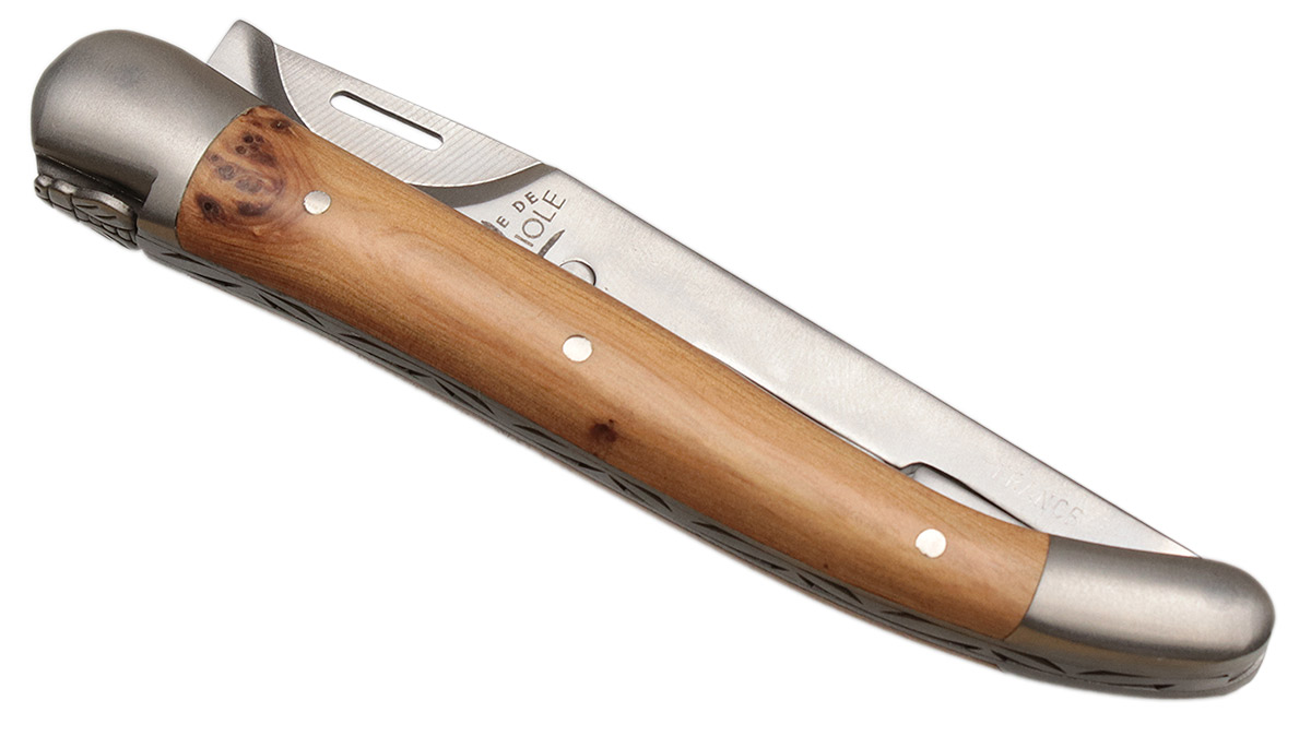 Cutters & Accessories Laguiole Juniper Handle with Satin Finished Stainless Steel Cigar Cutter