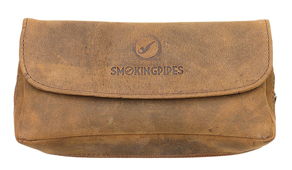 tobacco and pipe pouch Smokingpipes Leather 2 Pipe Case with Pouch Tan