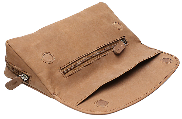 Smokingpipes Gear Smokingpipes.com Leather 2 Pipe Case with Pouch Tan