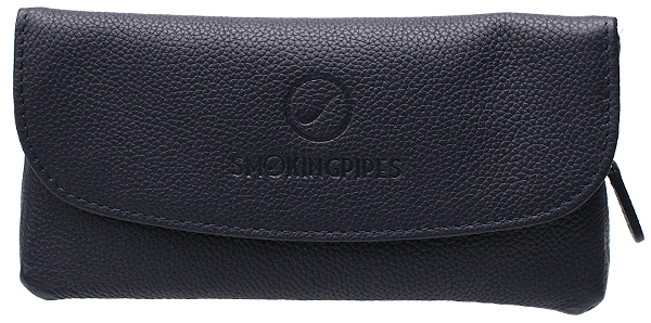 Smokingpipes Gear Smokingpipes.com Leather 2 Pipe Case with Pouch Navy