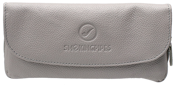 Smokingpipes Gear Smokingpipes.com Leather 2 Pipe Case with Pouch Grey