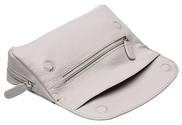 Smokingpipes Gear Smokingpipes.com Leather 2 Pipe Case with Pouch Grey