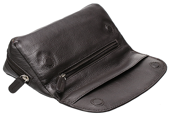 Stands & Pouches Smokingpipes Leather 2 Pipe Case with Pouch Dark Brown