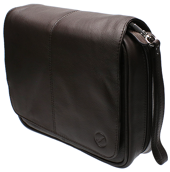 Smokingpipes Gear Smokingpipes.com Leather 4 Pipe Bag Dark Brown