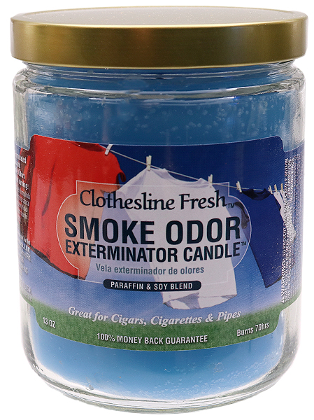 Home Fragrance Smoke Odor Exterminator Candle Clothesline Fresh 13oz