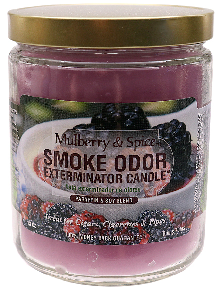 Home Fragrance Smoke Odor Exterminator Candle Mulberry & Spice 13oz
