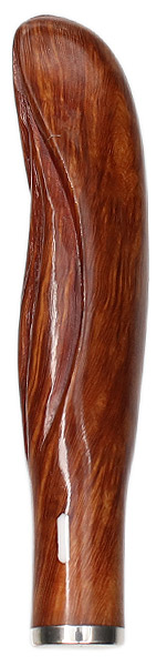 Pipe Supplies Castello Flame Carved Briar and Silver Tamper
