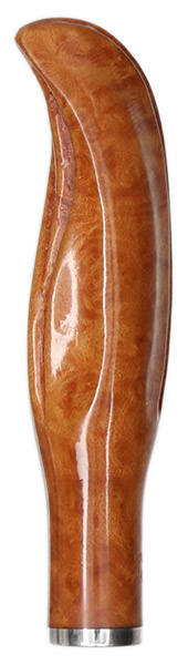 Pipe Supplies Castello Flame Carved Briar and Silver Tamper