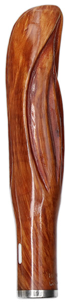 Pipe Supplies Castello Flame Carved Briar and Silver Tamper