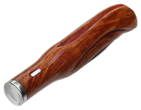 Pipe Supplies Castello Flame Carved Briar and Silver Tamper