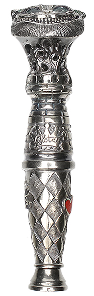 Pipe Supplies Glotov Cheshire Cat Electroplated Nickel Silver Tamper with Case