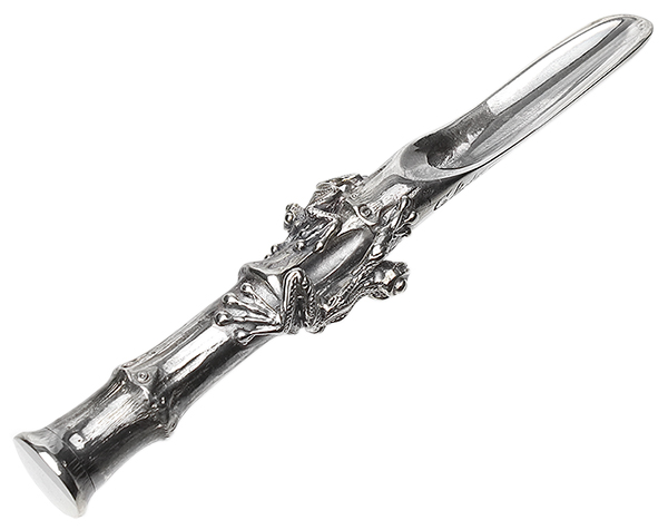 Pipe Supplies Glotov Frogs and Bamboo Electroplated Nickel Silver Tamper with Case