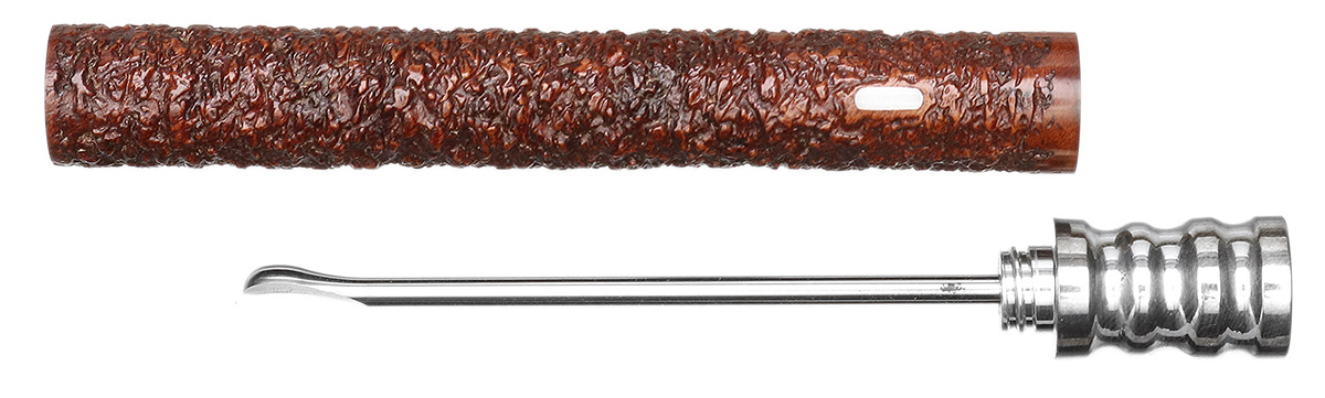 Tampers & Tools Castello Tamper - Brown Rusticated Briar with Silver