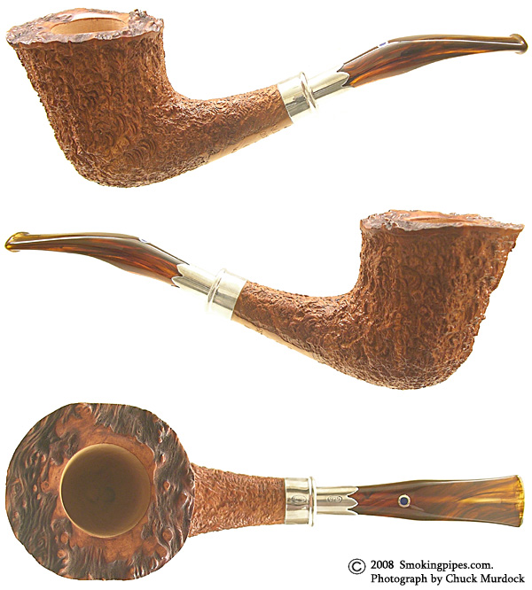 Ardor Ninfea Urano Brown Rusticated Bent Dublin with Silver Spigot