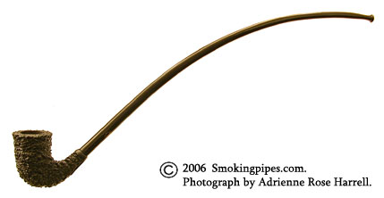 long stem tobacco pipe Lectura Rusticated Bent Dublin Churchwarden (PHST) Tobacco Pipe